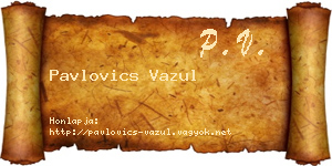 Pavlovics Vazul névjegykártya